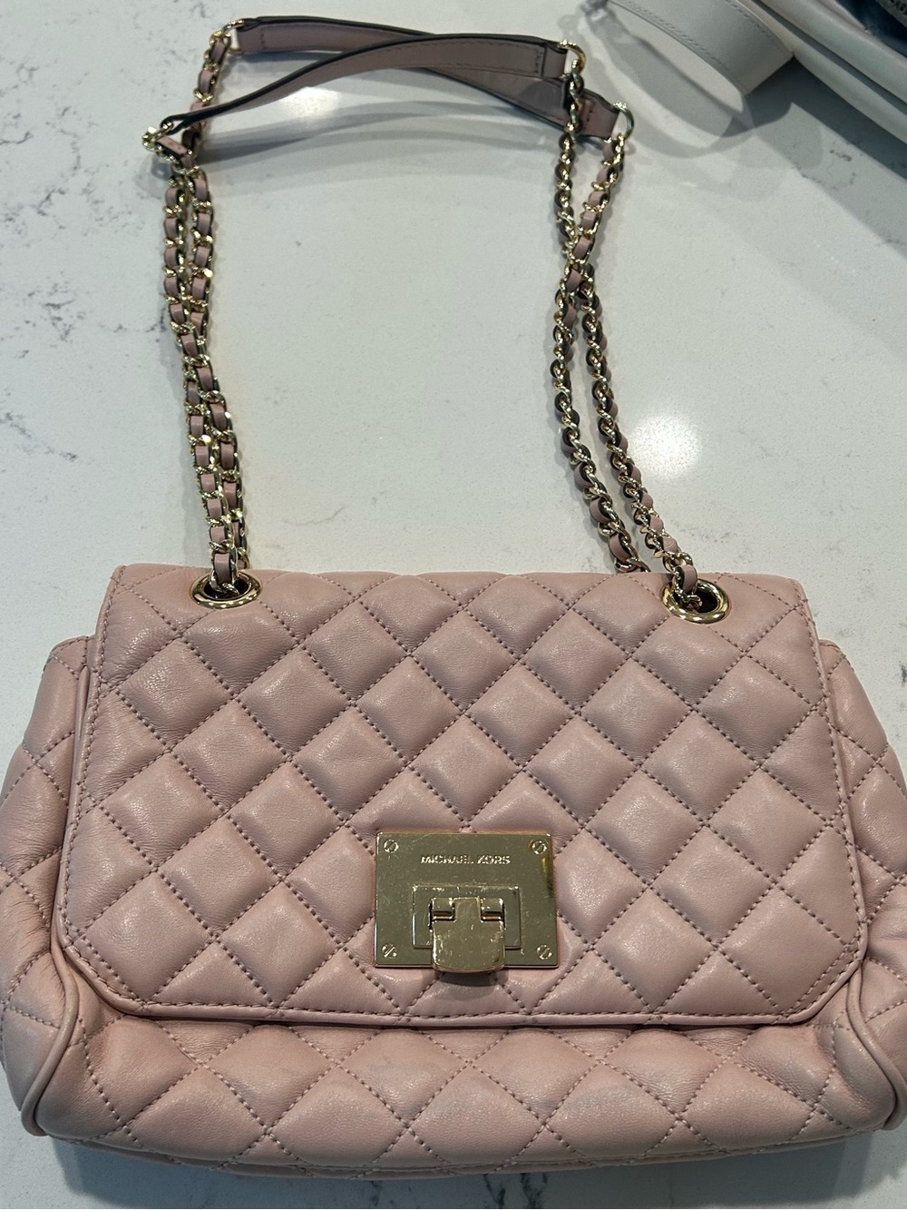 CLOSET CLOSING - Last Call! Michael Kors Quilted Blush Pink Chain Shoulder Bag